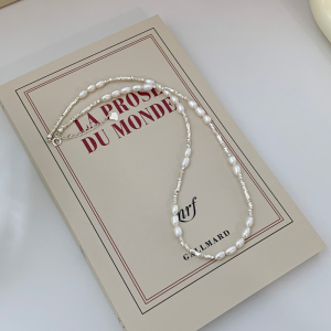 碎银几两纯银天然珍珠项链配饰轻奢高级感气质银饰女款毛衣链送女朋友老婆情人节七夕生日礼物 925纯银碎银子项链