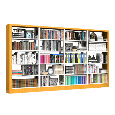 晋舰 书架学校图书馆阅览室书籍架落地资料档案架红色黄色 单面一列四