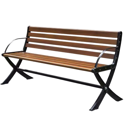 迅迈 1.5米公园椅 户外长椅 室外长条凳小区庭院露天休闲防腐实木塑木靠背座椅