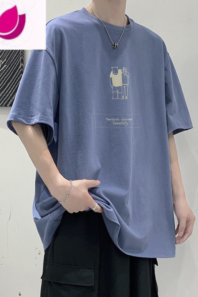 七斓t恤短袖男潮牌夏季大码宽松薄款半袖体恤冰丝上衣服冰感夏装T