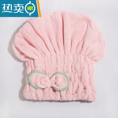 敬平干发帽女吸水速干擦头发包头毛巾韩国可爱浴帽 粉红色
