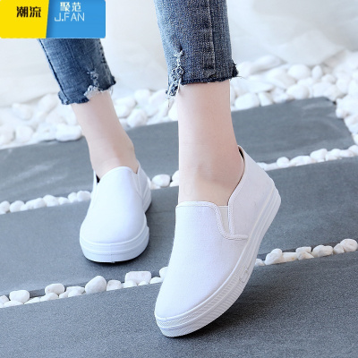 聚范老北京布鞋女鞋帆布鞋学生韩版休闲平底懒人牛筋底一脚蹬单鞋