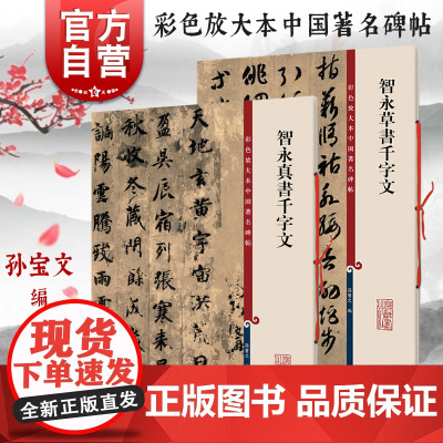 智永真书千字文/智永草书千字文 彩色放大本中国著名碑帖孙宝文编繁体旁注上海辞书出版社书法篆刻毛笔字高清名家墨迹临摹字帖