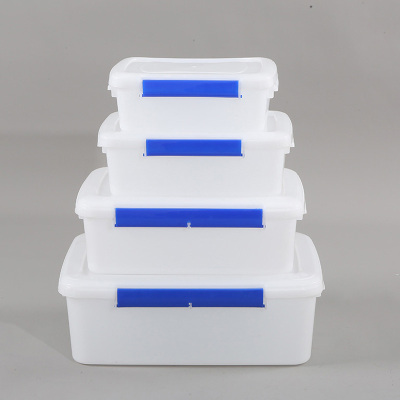 瓦图 塑料保鲜盒长方形 冰箱收纳盒 透明 带扣保鲜盒 265*195*100 1个装