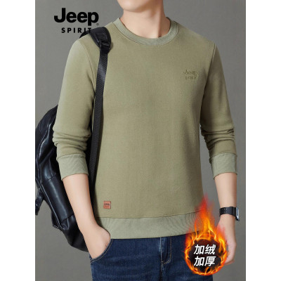 JEEP SPIRIT卫衣男2025秋冬新款抗皱透气保暖时尚休闲圆领上衣