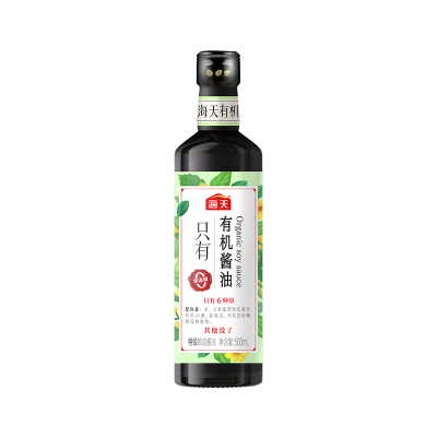 海天 有机酱油500mL/瓶*2瓶