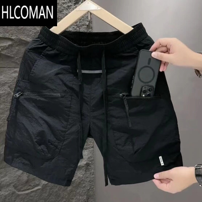 HLCOMAN夏季新款男士速干大口袋拉链工装短裤韩版百搭宽松休闲运动五分裤