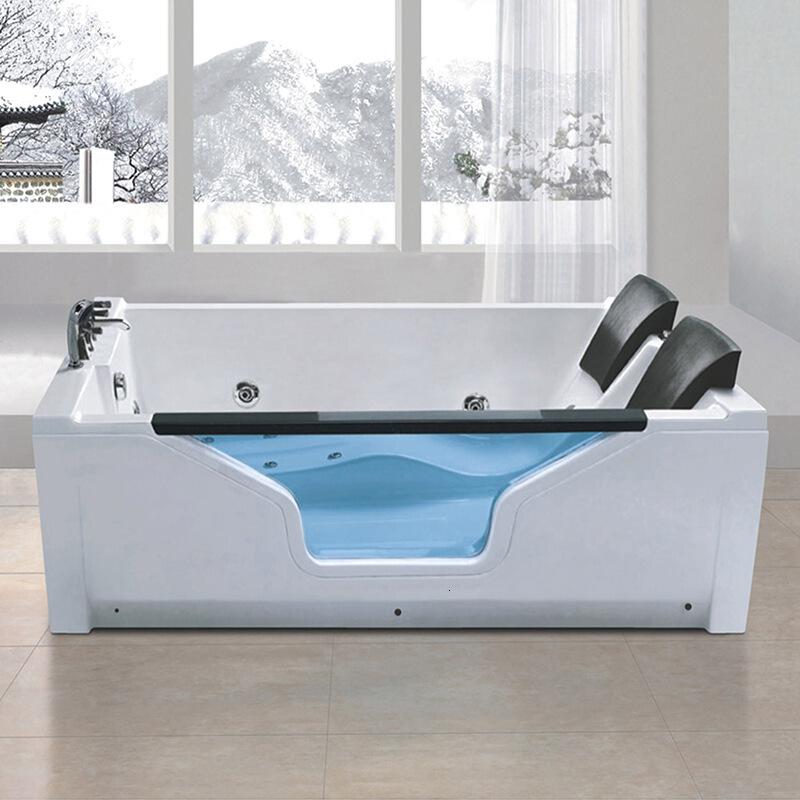 新款方形三面裙按摩浴缸亚克力双人spa浴缸独立式家用浴盆 1780*1280*600波迷娜BOMINA