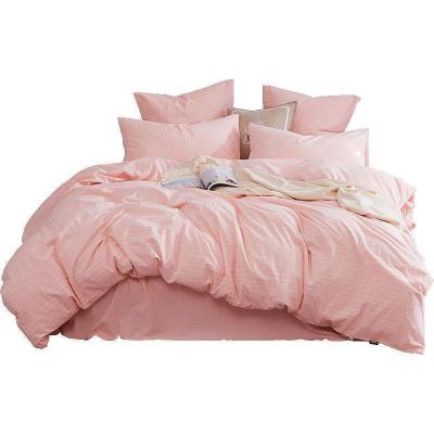 美帮汇全棉四件套色织床单被套风少女床品Y