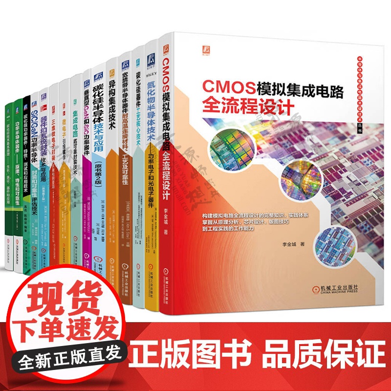 半导体与集成电路关键技术15册碳化硅半导体功率半导体宽禁带半导体器件封装芯片制造半导体工艺制程CMOS模拟集成电路设计书