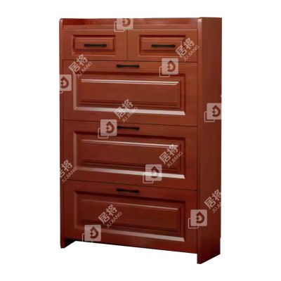 居将 JJ4022015 木质翻斗鞋柜入户门口窄边鞋柜双层双抽屉