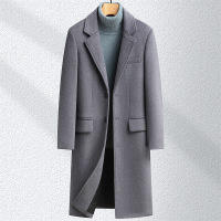 秋冬新款加棉毛呢大衣男士过膝超长款羊毛风衣大衣呢外套