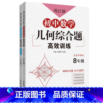 八年级几何专项训练 初中通用 [正版]周计划初中数学计算题几何代数综合题中考压轴题高效训练七八九年级人教版初中数学必刷题