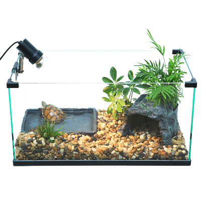 乌龟缸带晒台半水龟别墅大型特大水陆缸家用养巴西缘龟专用缸