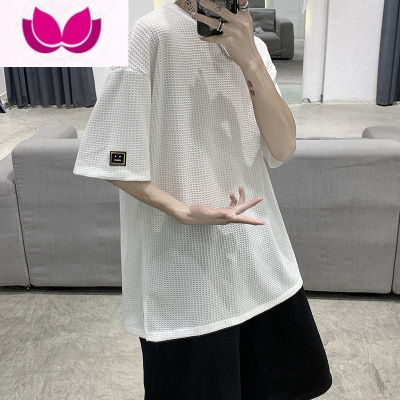 七斓冰丝短袖男款夏季薄款潮牌t恤美式高街欧美半袖潮流宽松衣服