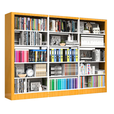 晋舰 书架学校图书馆阅览室书籍架落地资料档案架红色黄色 双面一列三
