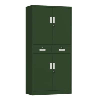 缑氏绿色铁皮文件柜办公室档案柜资料柜财务凭证柜钢制办公柜加厚二斗铁