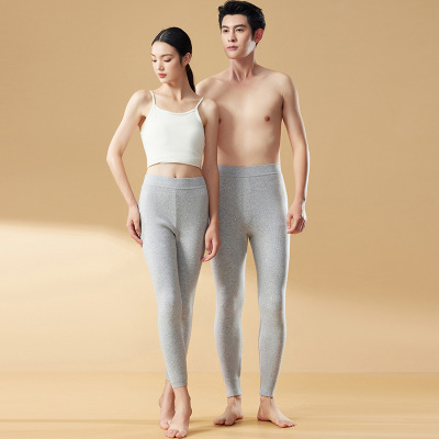 情侣款保暖羊毛裤男秋冬季薄款超柔高弹发热塑身打底高腰保暖裤女