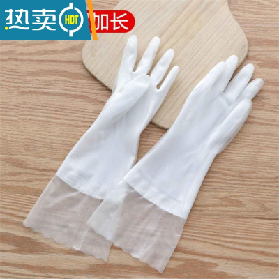 敬平手套家用的炒菜防油溅护手防烫做饭带洗碗防护烧菜厨房胶护具 P60-宽口单层加长单双装 M