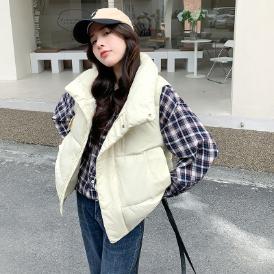 羽绒棉马甲女秋冬新款韩版宽松立领马夹时尚保暖坎肩背心外套