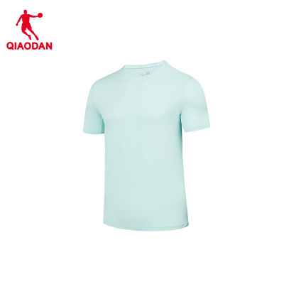 乔丹(QIAODAN) 男款针织短袖T恤衫 夏季速干冰感防晒衣KHS33251147 云水蓝L