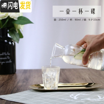 三维工匠咖啡分享壶 冷饮壶250/500手冲咖啡杯 日式耐热玻璃壶 冷水壶 一壶一杯一碟北欧风凉水壶