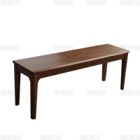 洛泰远 全实木长条凳餐桌凳换鞋凳床尾凳胡桃色1.5米