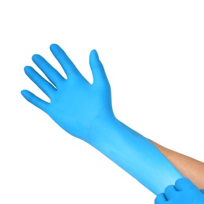 巧姨 一次性丁腈手套加厚款 防水耐污 100只 蓝色NM909BL 中号M码