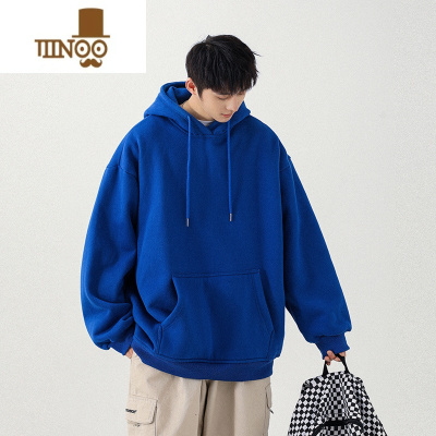 YANXU克莱因蓝连帽卫衣男款2023新款潮牌宽松男生外套上衣服