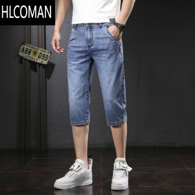 HLCOMAN2024男款牛仔短裤夏季薄款韩版宽松潮牌直筒透气男士休闲五分中裤