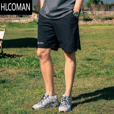 HLCOMAN薄款速干休闲直筒短裤男士2025夏季工装五分裤子潮牌沙滩裤