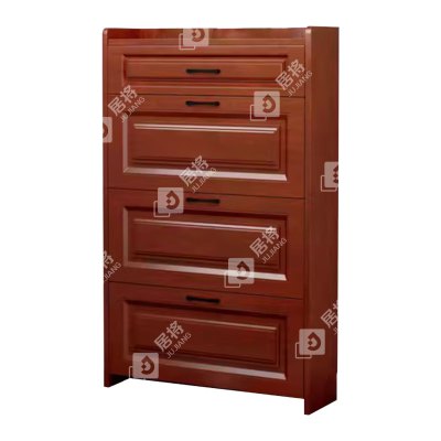 居将 JJ4022011 木质翻斗鞋柜入户门口窄边鞋柜双层单抽屉