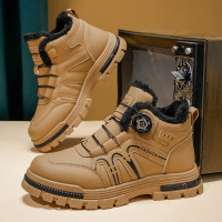 大码马丁靴男鞋冬季新款高帮加绒保暖工装靴男士休闲户外短靴_624