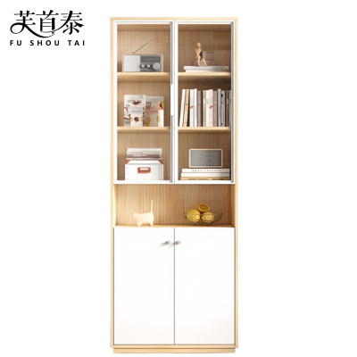 芙首泰玻璃门书柜双柜800*300*1800mm台