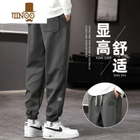 YANXU秋季裤子男士2023新款宽松束脚潮牌运动卫裤男装九分休闲长裤