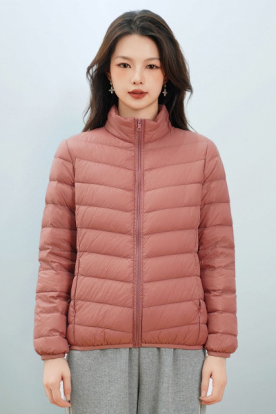 新女式新国标90绒简约羽绒纯色女立领女装轻薄款羽绒服女士