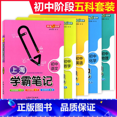 学霸笔记初中语数英物化 5本套装 [正版]钟书金牌 上海学霸笔记 初中语文+数学+英语+物理+化学 六七八九年级适用初中