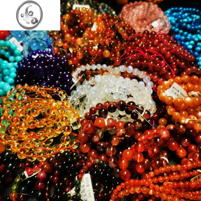 JiMi碧玺石榴石海纹海蓝宝幽灵水晶月光手串手链草莓晶拉长石