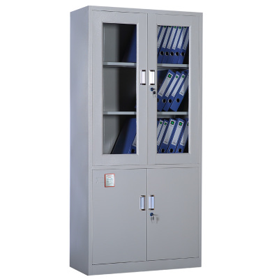 东业家具 钢制文件柜DY-18G上玻下铁柜子 850*390*1800