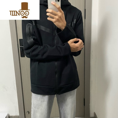 YANXU秋季新款外套男潮牌百搭连帽夹克网红同款上衣休闲运动装精小伙