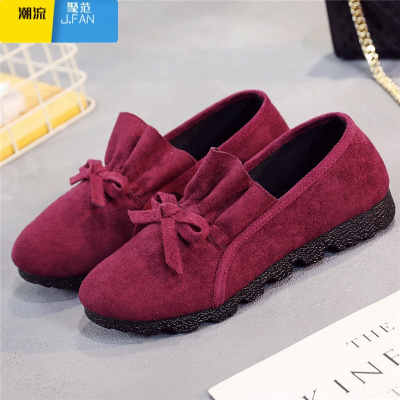 聚范新秋季老北京布鞋女鞋单鞋平底黑色工作鞋一脚蹬妈妈大码42豆豆鞋