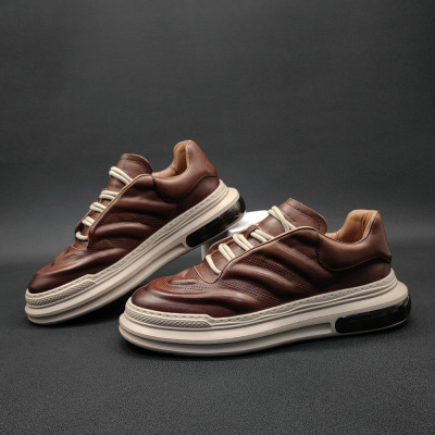 鞋子男款运动鞋潮流板鞋男轻奢压花欧洲站男鞋百搭真皮男生休闲鞋