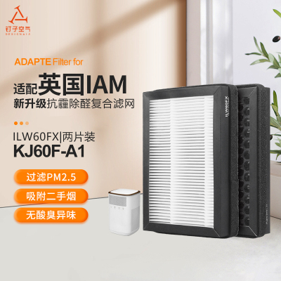 适配英国IAM空气净化器复合过滤网ILW60FX活性炭KJ60FA1滤芯2片装