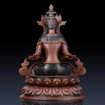 美帮汇长寿佛佛像 铜藏传密宗无量寿佛长寿三尊尼泊尔供奉摆件