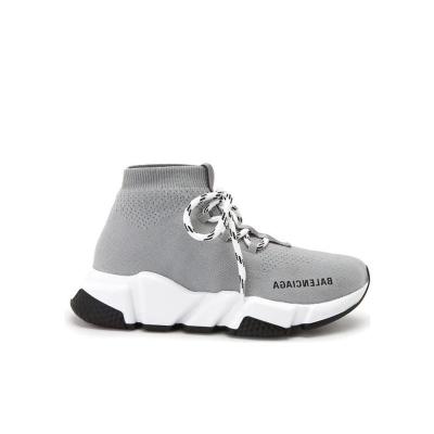巴黎世家(Balenciaga)灰色拼色圆头厚底运动鞋女款休闲跑步鞋正面