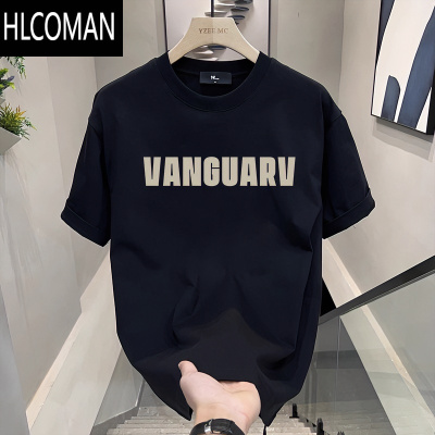 HLCOMAN美式短袖男夏季新款潮牌字母印花T恤休闲宽松百搭打底衫