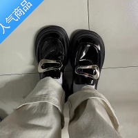 SUNTEK英伦风小皮鞋女2023新款春小个子松糕厚底百搭设计感乐福鞋女单鞋