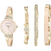 Anne Klein手表女无日历计时码表石英圆形表盘26毫米金属表带