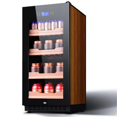 尊堡 JC-208E恒温红酒柜 家用冰吧 茶叶冷藏柜 展示柜 保鲜柜 单门冰箱 棕木纹