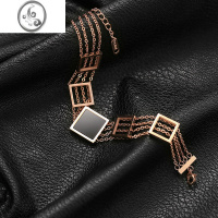 JiMi手链女高级感ins小众设计轻奢高定复古手镯精致玫瑰金钛钢链子